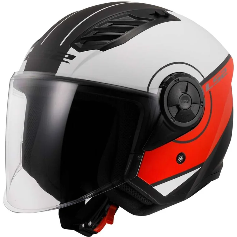 Super Prezzo Casco Moto Jet Ls2 OF616 AIRFLOW 2 COVER Bianco Rosso Opaco