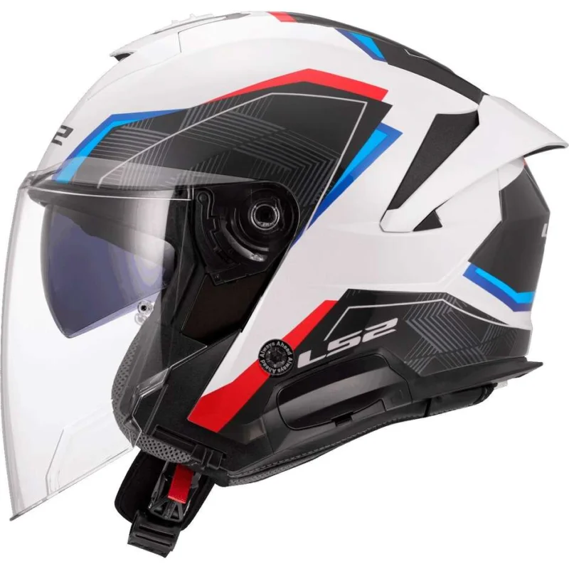 Nuovo Arrivo Casco Moto Jet LS2 OF618 VERSO II AIR Bianco Blue Rosso