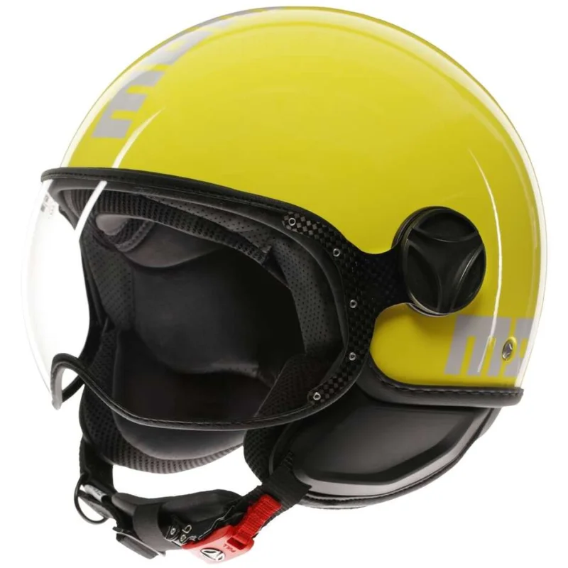 Ultimissimo Modello Casco Moto Jet Momo Design FGTR CLASSIC Candy Giallo Bianco