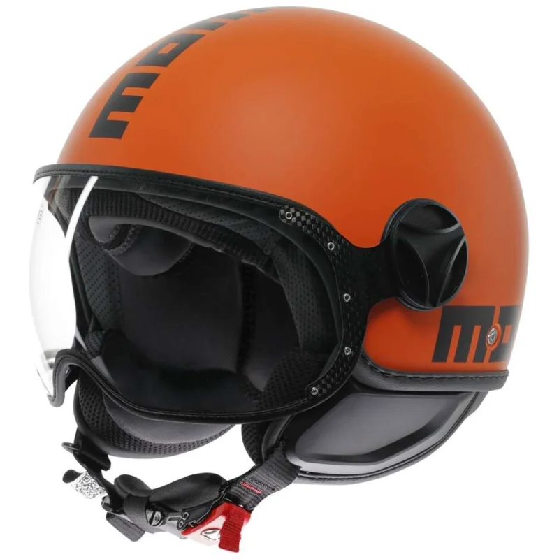 Casco Moto Jet Momo Design FGTR CLASSIC Mono Arancio Opaco Nero Più Venduto