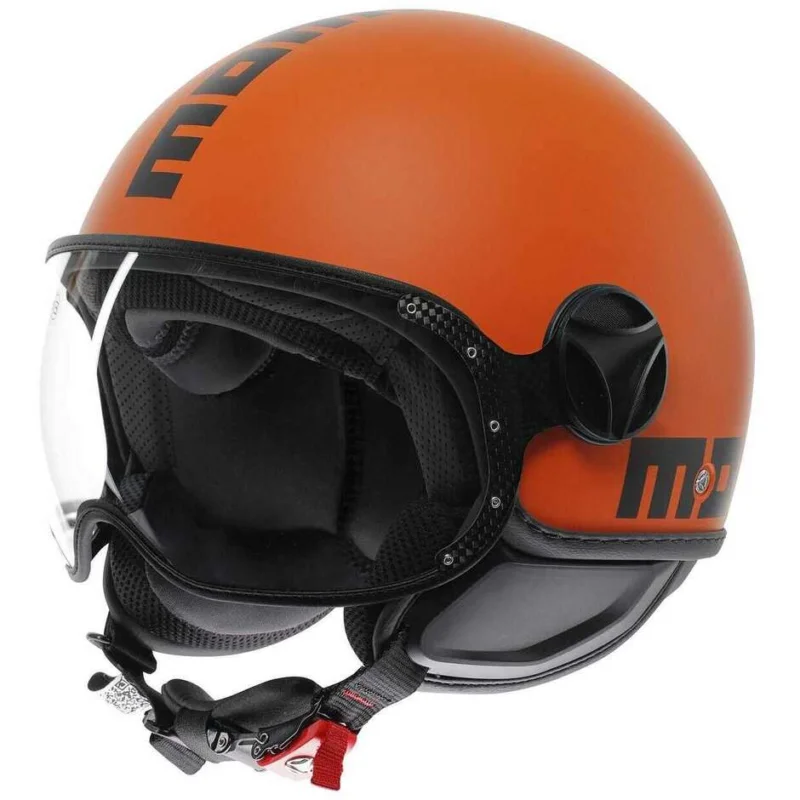 Casco Moto Jet Momo Design FGTR CLASSIC Mono Arancio Opaco Nero Acquista Ora