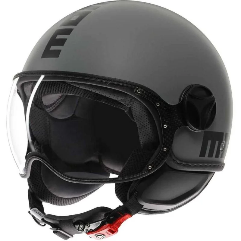 Spedito Oggi Casco Moto Jet Momo Design FGTR CLASSIC Mono Grigio Opaco Nero