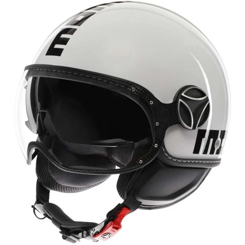 Offerta Del Giorno Casco Moto Jet Momo Design FGTR EVO Mono Bianco Quarzo Nero