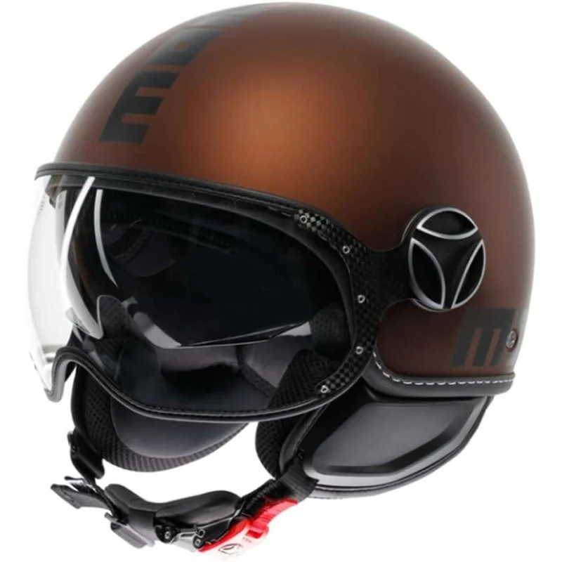 Casco Moto Jet Momo Design FGTR EVO Mono Espresso Opaco Nero Soddisfatti O Rimborsati