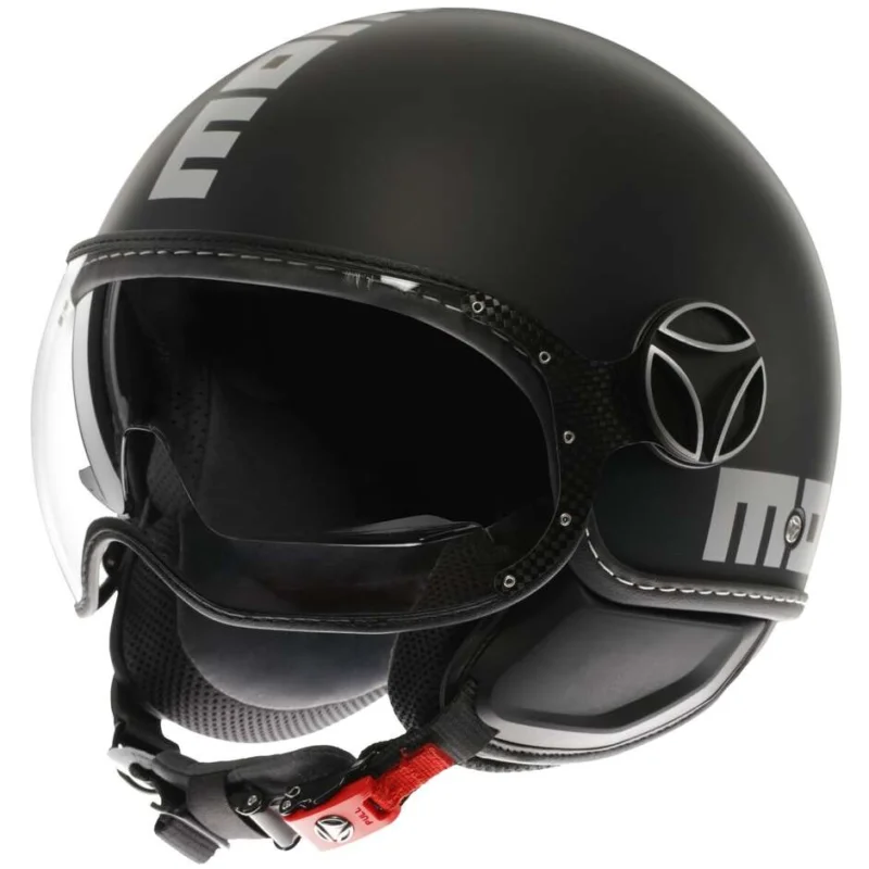 Casco Moto Jet Momo Design FGTR EVO Mono Nero Opaco Silver Ultime Pezzi