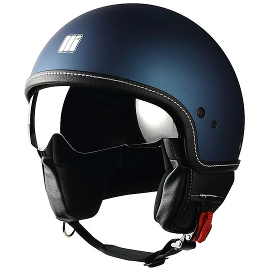 Affare Casco moto Jet Motocubo Beetle Blu Opaco Con Visierino