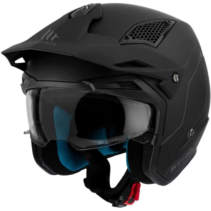 Promozione Casco Moto Jet Mt Helmets DISTRICT SV S PURE A1 Nero Opaco