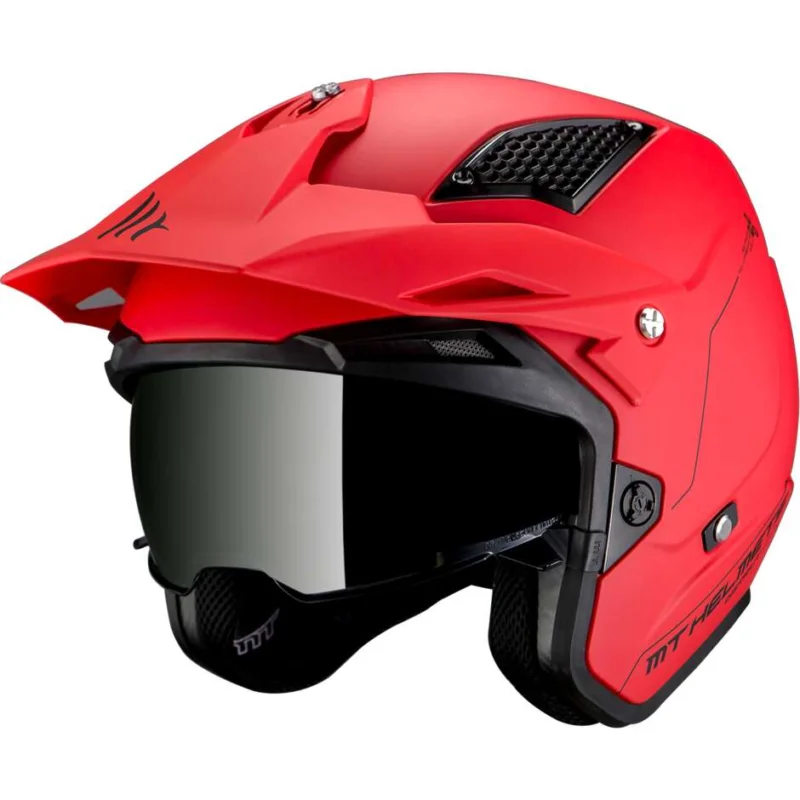 Consegna Rapida Casco Moto Jet Mt Helmets DISTRICT SV S SOLID A5 Rosso Opaco