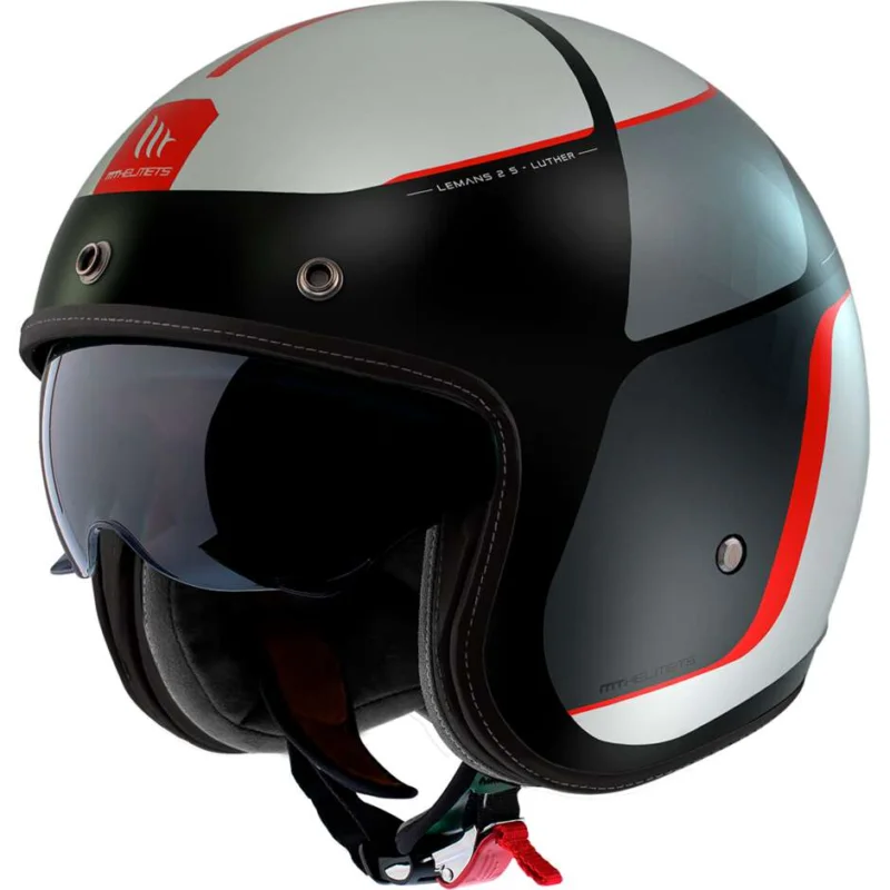 Promozione Casco Moto Jet MT Helmets LE MANS 2 SV S Luther B15 Opaco