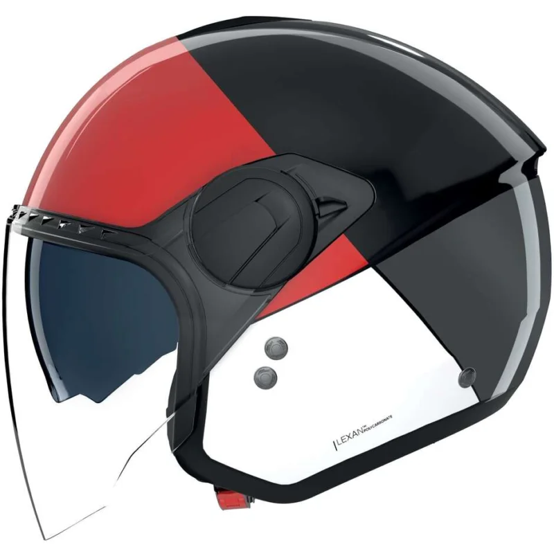 Casco Moto Jet Nolan N20-2 VISOR BLOCCO 353 Nero Rosso Antracite Bianco Lucido Reso Gratuito