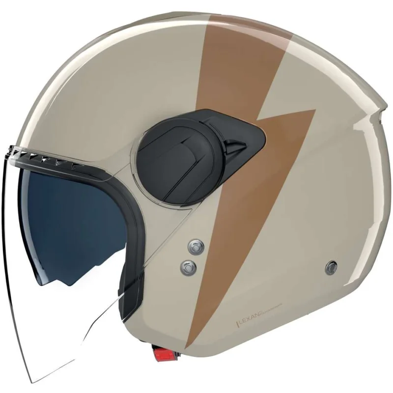 Reso Gratuito Casco Moto Jet Nolan N20-2 VISOR IMPETO 343 Avorio Ocra Lucido