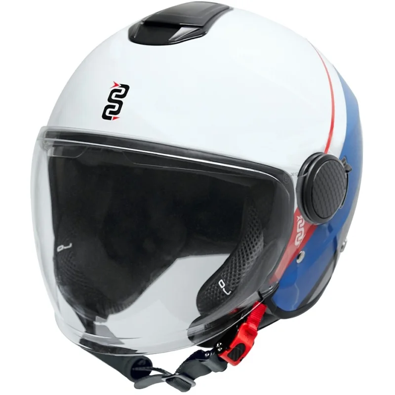 Scelto Dai Clienti Casco Moto Jet OJ VIAGGIO ADV Bianco Rosso Blu
