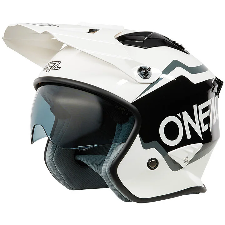 Ultime Pezzi Casco Moto Jet Oneal Volt Con Visierino Corp Nero Bianco