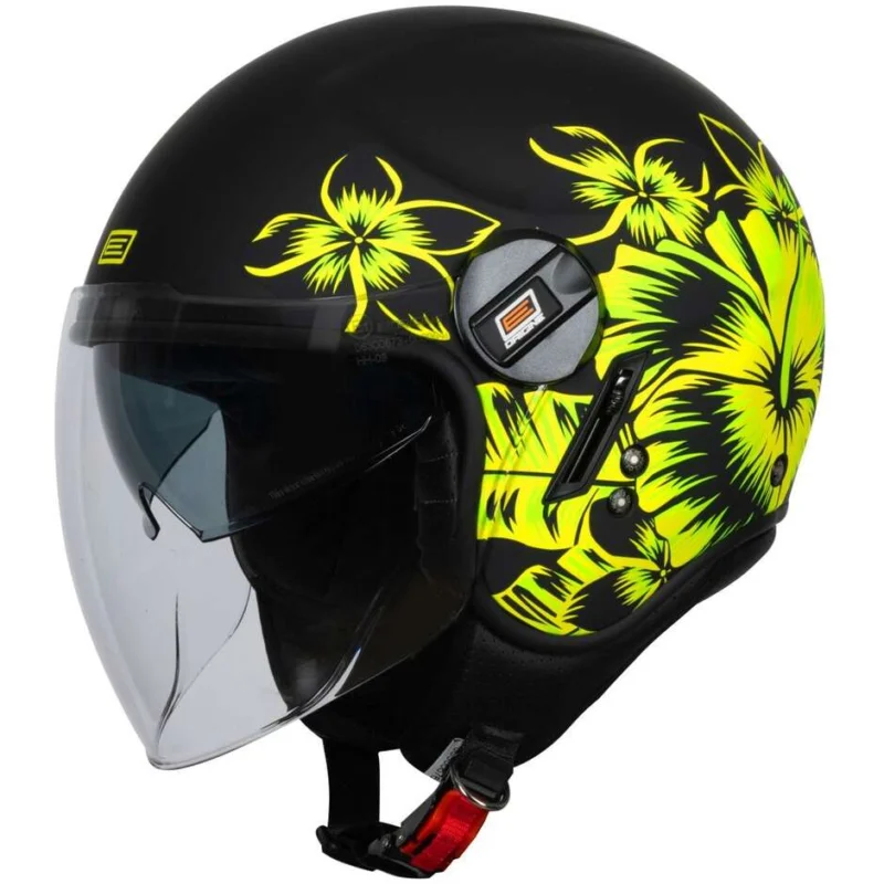 Casco Moto Jet ORIGINE ALPHA SUMMERTIME Fluo Giallo Nero Opaco 22.06 Economico