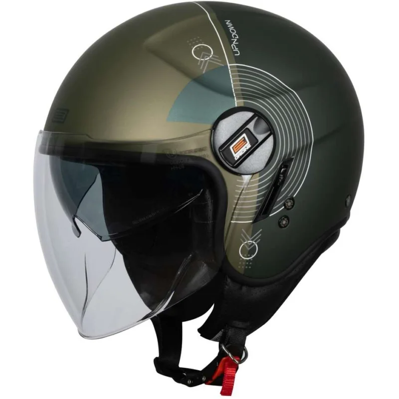 Prezzo Conveniente Casco Moto Jet ORIGINE ALPHA UPNDOWN Verde Opaco 22.06