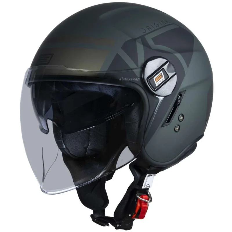 Casco Moto Jet Origine ALPHA V5 Army Verde Opaco Super Prezzo