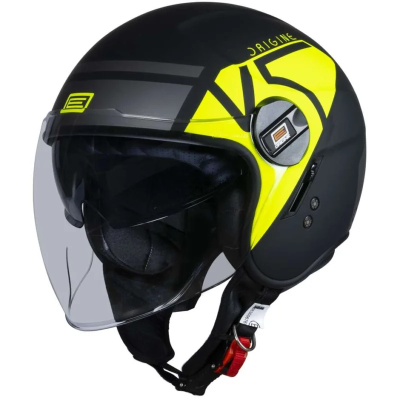 Casco Moto Jet Origine ALPHA V5 Giallo Fluo Nero Opaco Compra Online