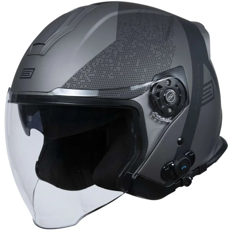 Nuova Collezione Casco Moto Jet Origine PALIO 2.0 + Bt Hyper Nero Titanio Opaco