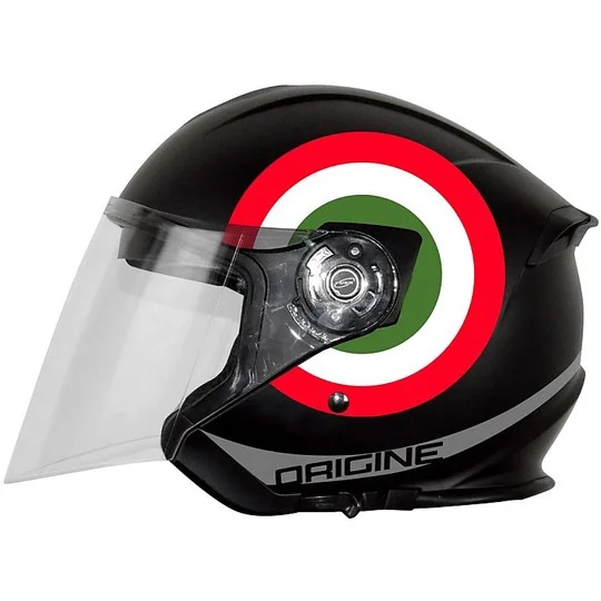 Casco Moto Jet Origine Palio Flow 2.0 Doppia Visiera Nero Matt Italia Promozione Esclusiva