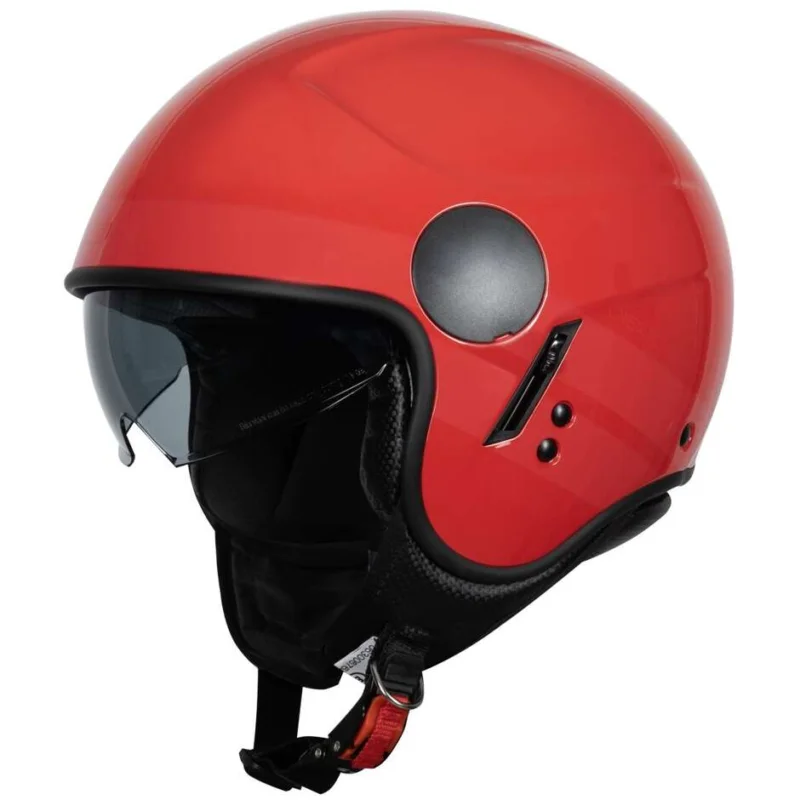 Casco Moto Jet ORIGINE SIERRA DISCOVERY Rosso Lucido 22.06 Reso Gratuito