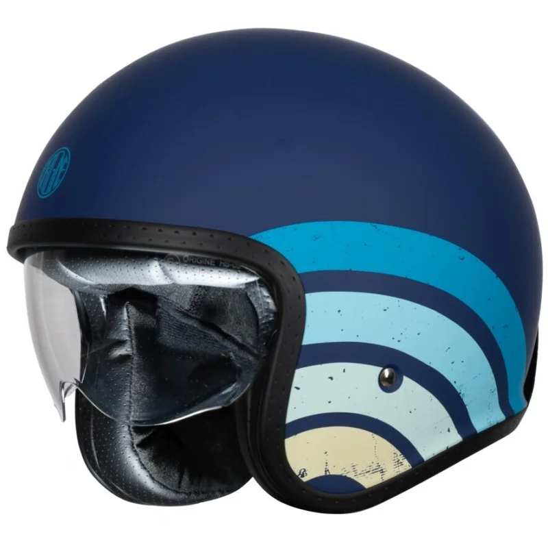 Novità Casco Moto Jet ORIGINE SPIRIT HERITAGE Blu Opaco 22.06
