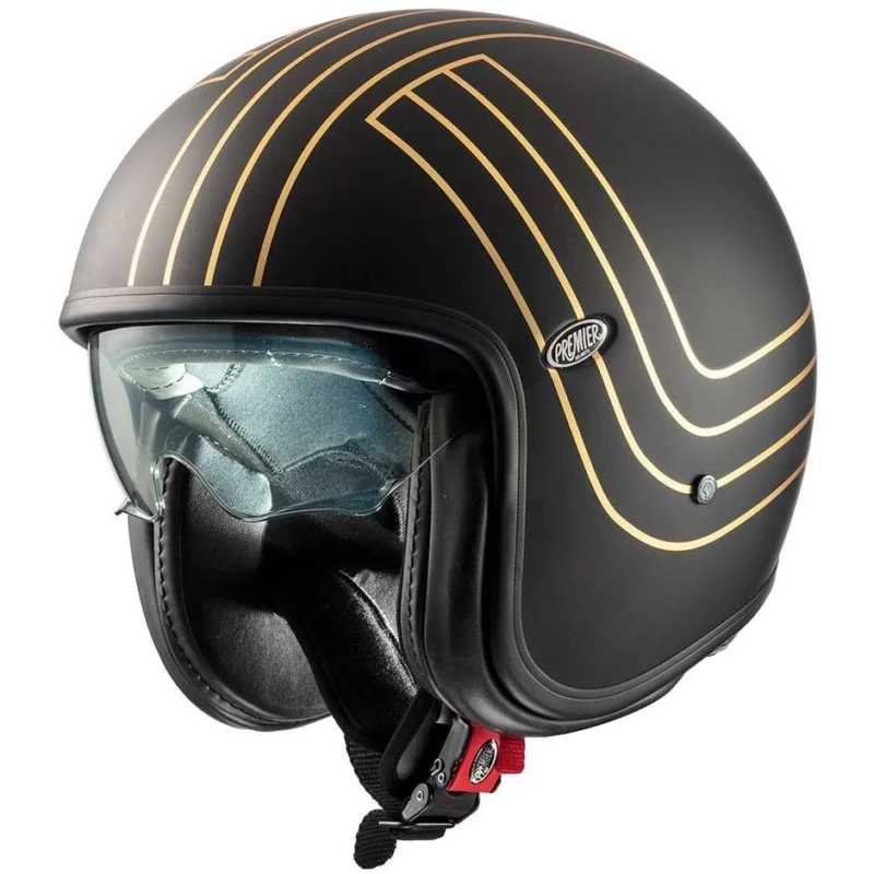 Casco Moto Jet Premier VINTAGE EX GOLD CHROMED BM Opaco Più Venduto