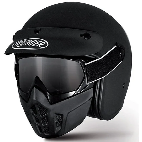 Casco moto jet premier vintage in fibra Mask Nero opaco Scelto Dai Clienti