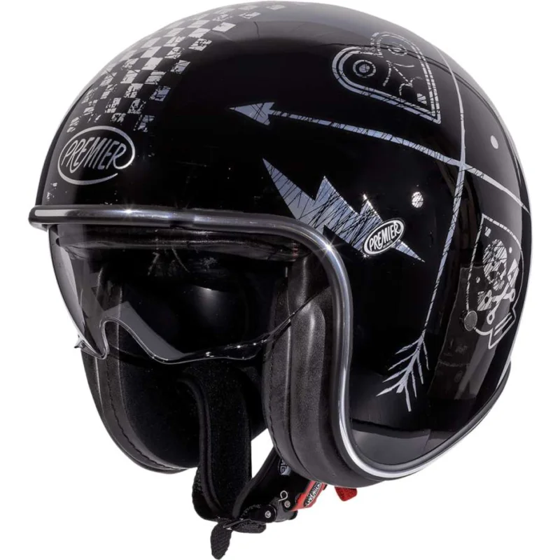 Casco Moto Jet Premier VINTAGE NX SILVER CHROMED Spedizione Espresso