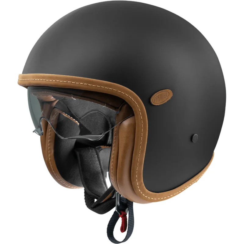 Super Prezzo Casco Moto Jet Premier VINTAGE PLATINUM ED. U9BM Nero Opaco