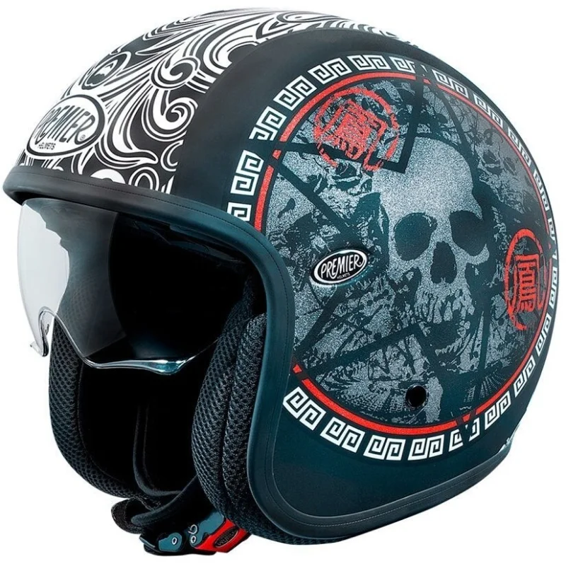 Casco Moto Jet Premier VINTAGE SK9 BM Opaco Promozione Esclusiva