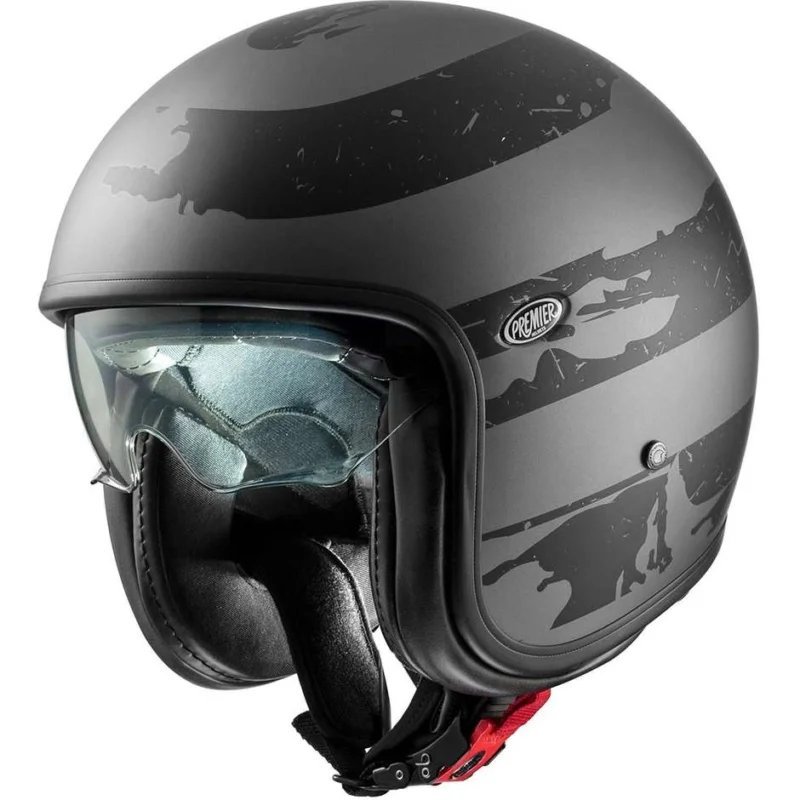 Prezzo Conveniente Casco Moto Jet Premier VINTAGE US 17 BM Grigio Opaco