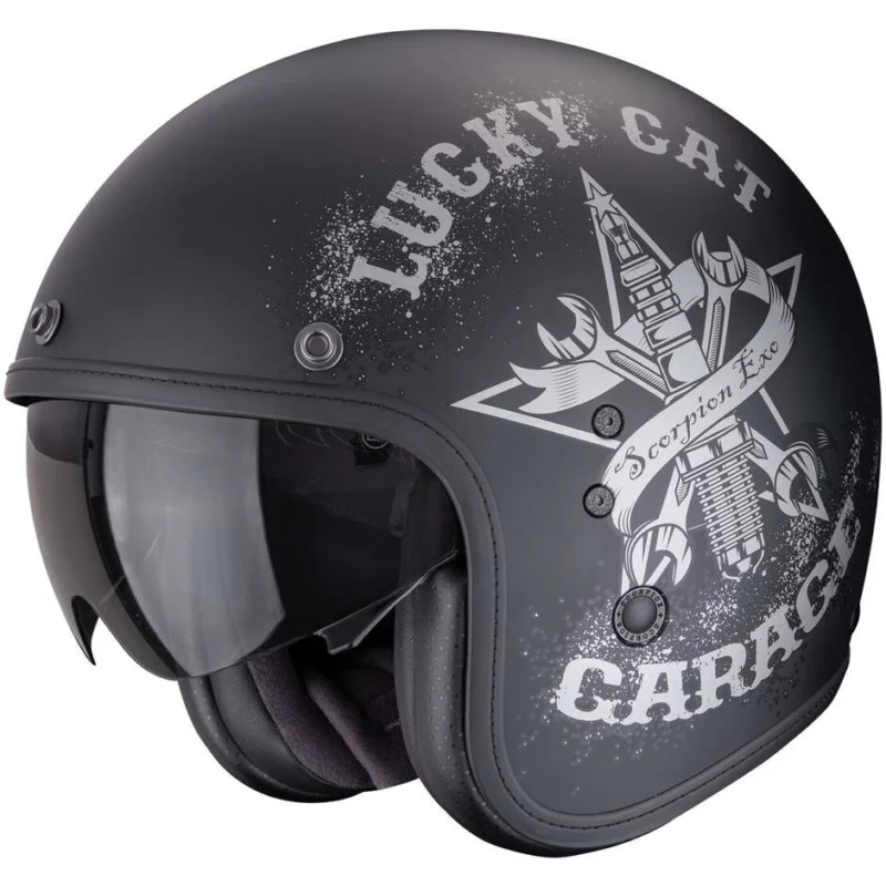 Nuova Collezione Casco Moto Jet Scorpion BELFAST EVO HANGAR Nero Argento Opaco