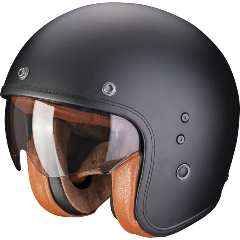 Casco Moto JetScorpion BELFAST EVO LUXE Nero Opaco Prezzo Scontato