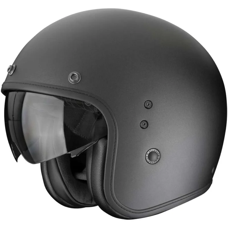 Spedito Oggi Casco Moto Jet Scorpion BELFAST EVO SOLID Nero Perla Opaco