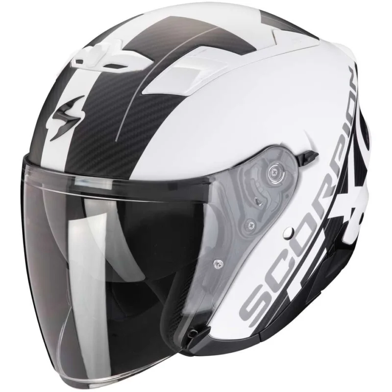 Casco Moto Jet Scorpion EXO 230 QR Bianco Opaco Nero Reso Gratuito