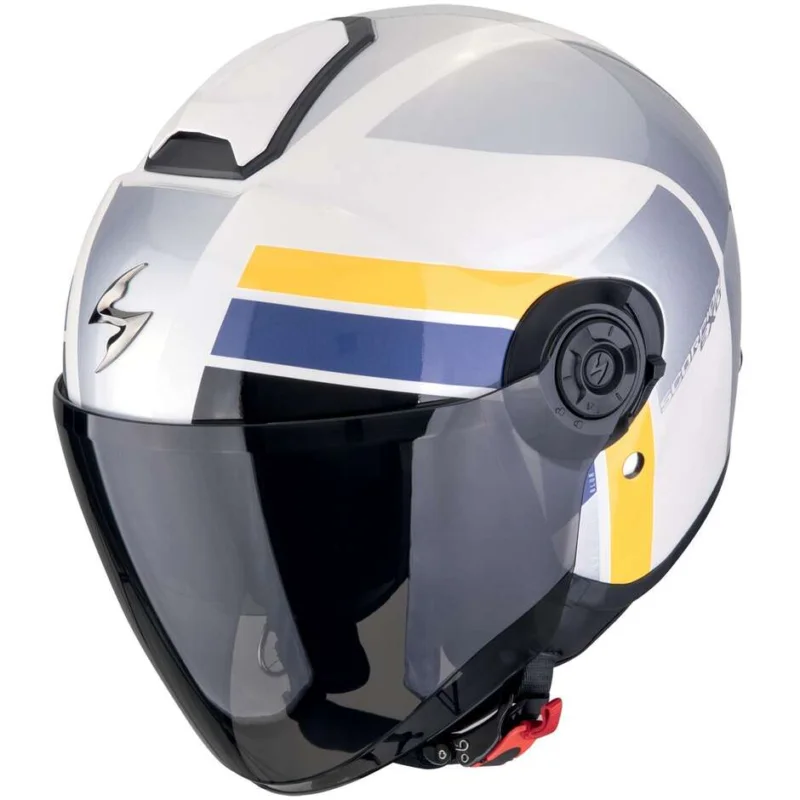 Casco Moto Jet Scorpion EXO-CITY II BLUR Bianco Argento Giallo Compra Adesso
