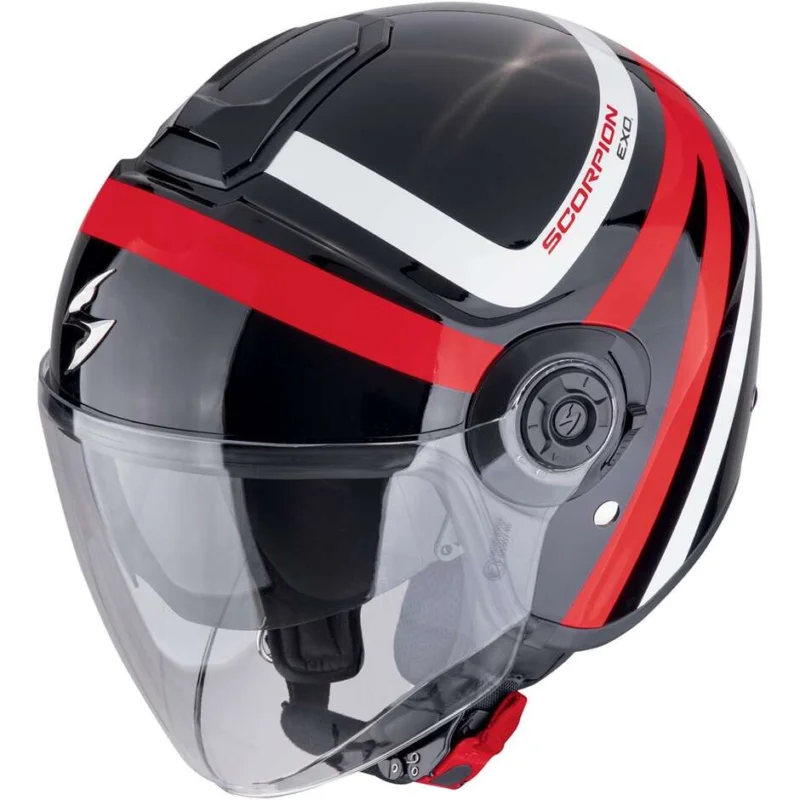 Casco Moto Jet Scorpion EXO-CITY II RIVA Nero Rosso Promo Stagionale