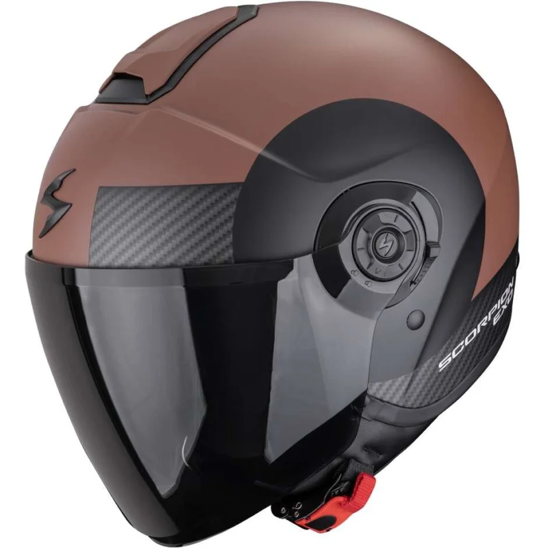 Casco Moto Jet Scorpion EXO-CITY II SHEER Marrone Nero Opaco Saldi