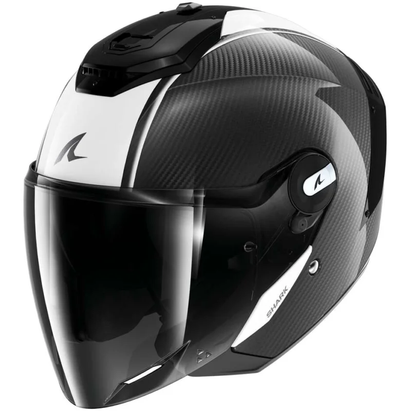 Nuova Collezione Casco Moto Jet Shark RS JET CARBON BLANK Carbon Bianco Nero