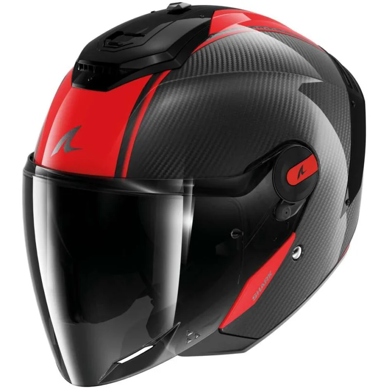 Casco Moto Jet Shark RS JET CARBON BLANK Carbon Rosso Carbon Direttamente Dal Produttore