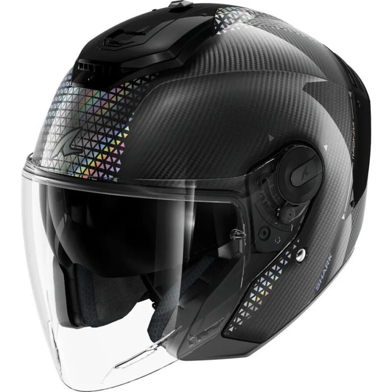 Economico Casco Moto Jet Shark RS JET CARBON IKONIK Carbon Iridescent Carbon