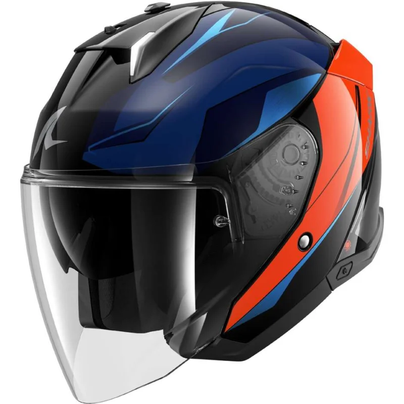 Subito Disponibile Casco Moto Jet Shark SKWAL i3 JET MEKARIUM Nero Cromo Arancio