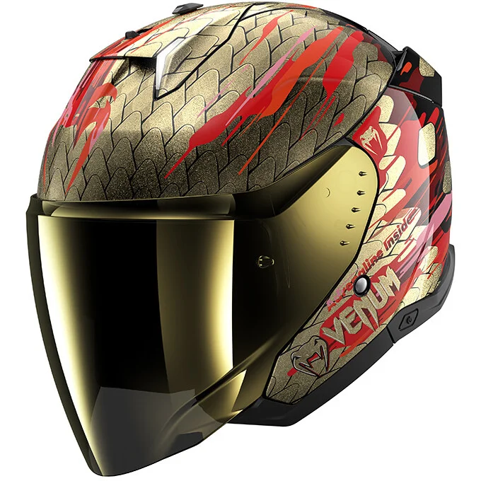Casco Moto Jet Shark SKWAL i3 JET VENUM Nero Rosso Oro Offerta Del Giorno
