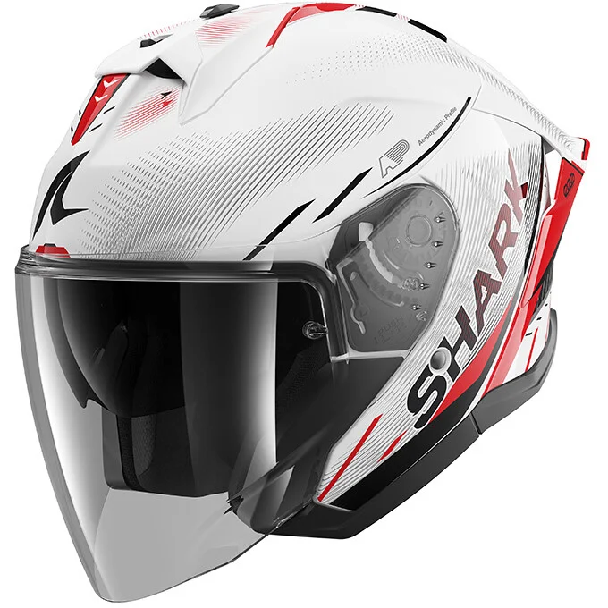 Di Tendenza Casco Moto Jet Shark SKWAL JET CUP SPEED-TECH Bianco Rosso Nero
