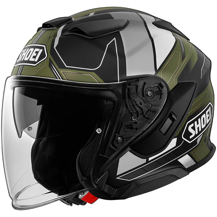 Popolare Casco Moto Jet Shoei J-CRUISE 3 Whizzy TC-11 Verde Nero Grigio