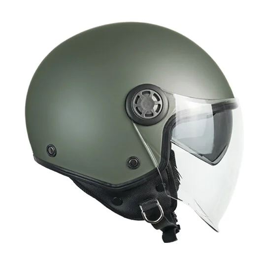 Professionale Casco Moto Jet Ska-P 1SHA ZEN MONO Verde Opaco