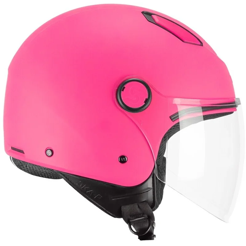 Promozione Casco Moto Jet Ska-P LUKE MONO Rosa Fluo Opaco