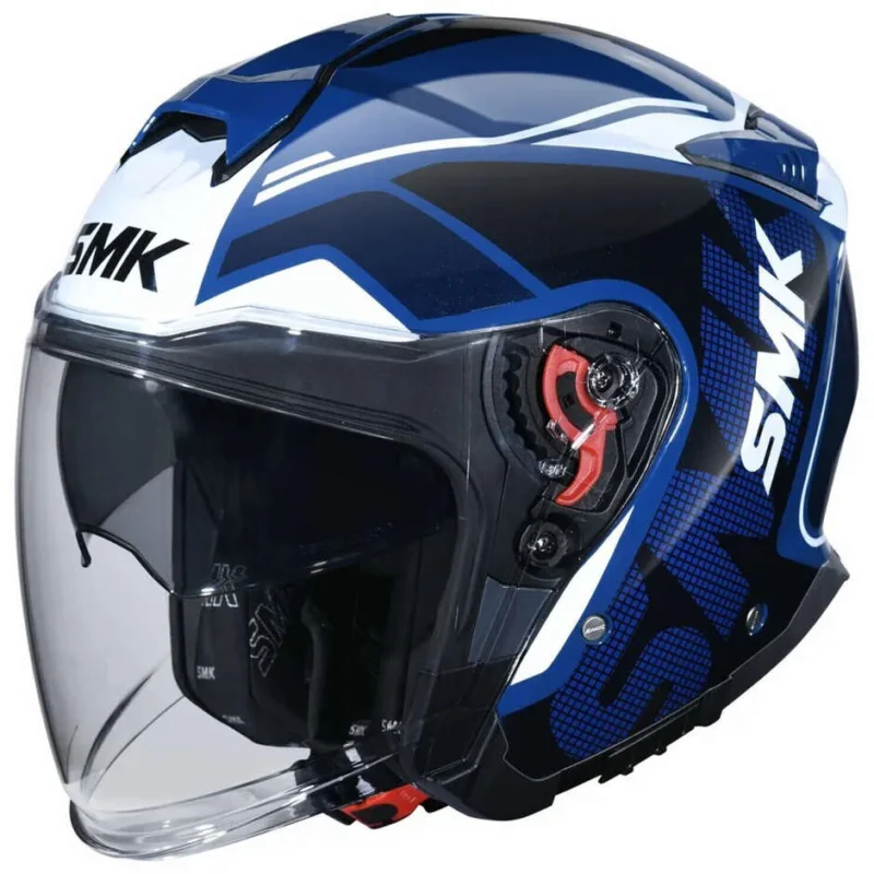 Offerta Limitata Casco Moto Jet SMK GTJ Tourer GL515 Blu Bianco