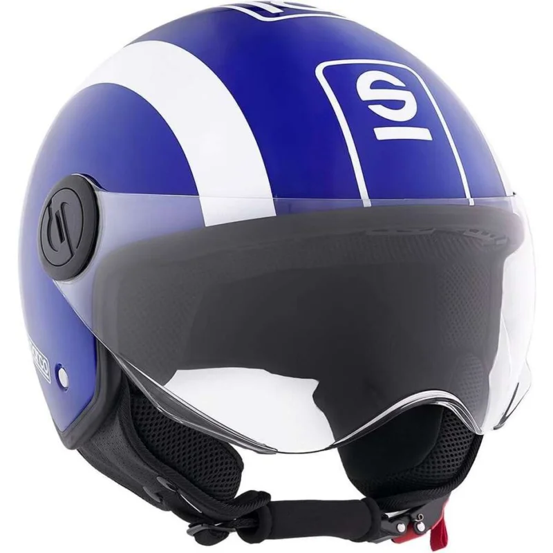 Spedito Oggi Casco Moto Jet Sparco Riders SP601 Blu Bianco