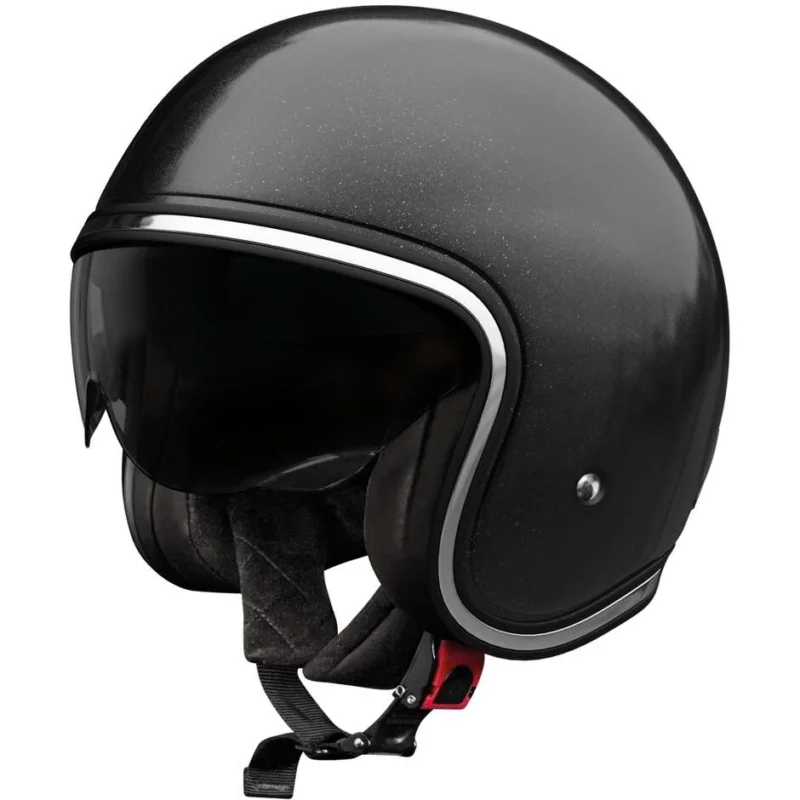 Spedizione Espresso Casco Moto jet Stormer AURA Solid Nero Perla